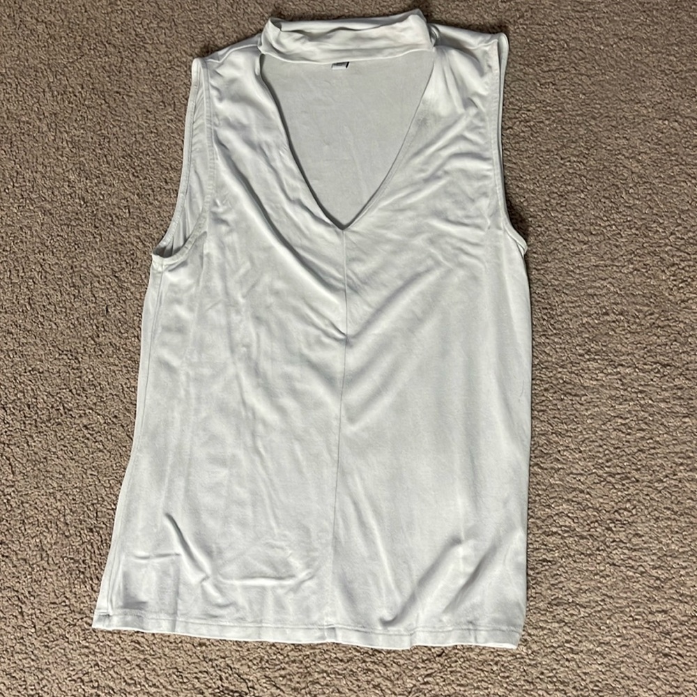 Women’s White Tank Top with Collar